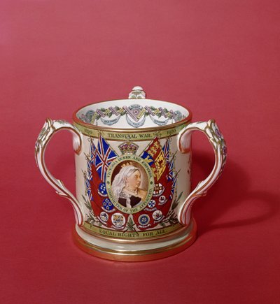 Tasse à trois anses de Spode commémorant la guerre du Transvaal, 1899-1900 - English School